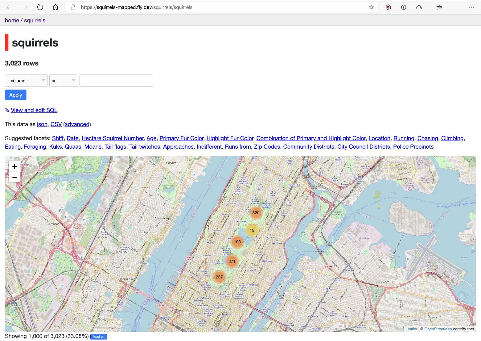 Squirrels Mapped