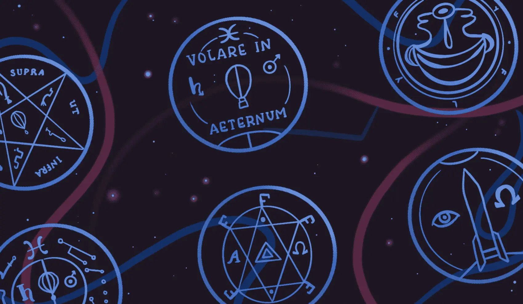 Fly.io-themed demonology-style sigils