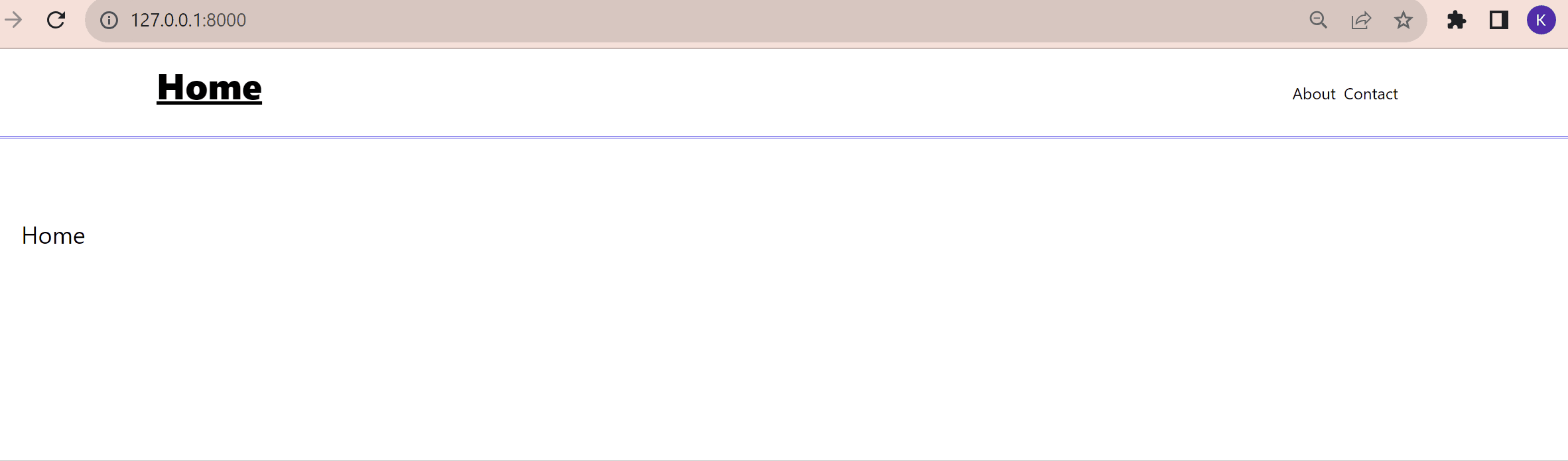Clicking on a nav link underlines the link.