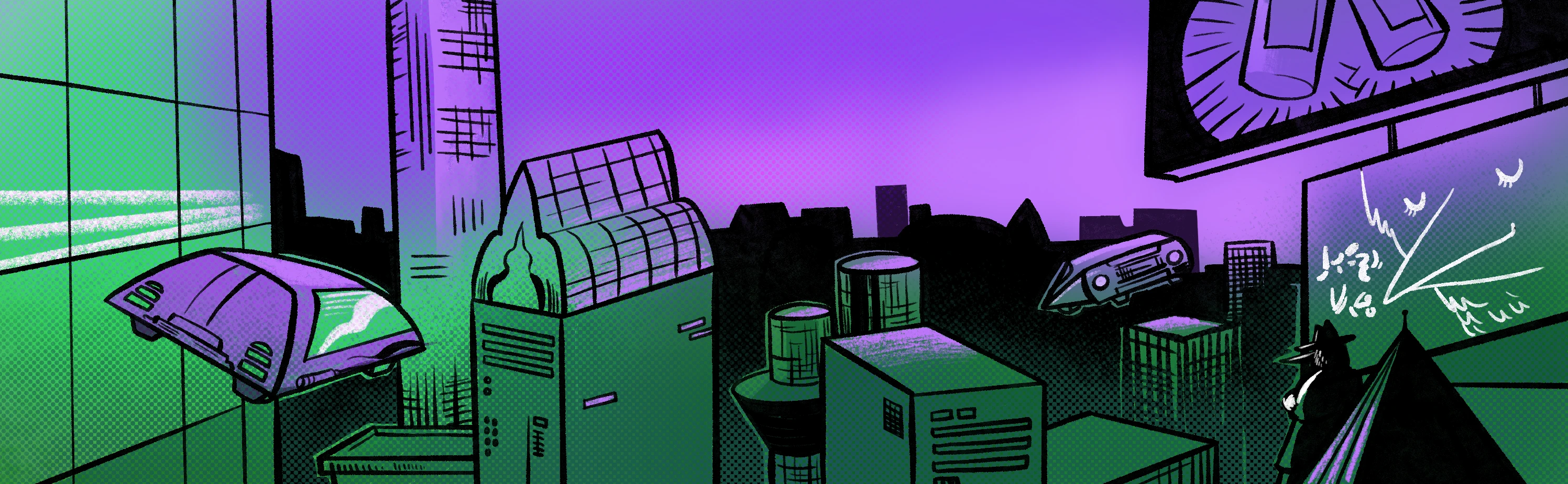 Sprites cityscape illustration
