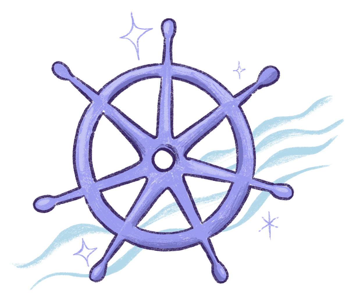 Illustration by Annie Ruygt of a ship's wheel