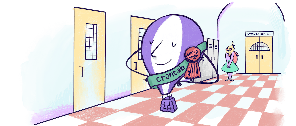 Illustration by Annie Ruygt of Framkie the balloon wearing a sash and a prize ribbon in a gymnasium hall while a bird looks with admiration